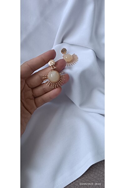 ARİ TAKI Cream Sun Earrings