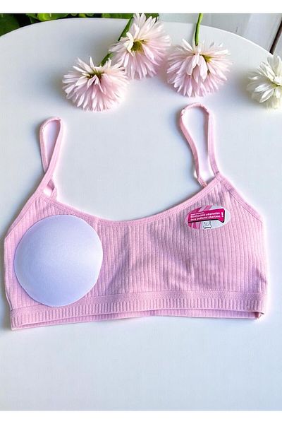 Dondeza 3-Piece Ribbed Girl Young Rope Strap Bustier Half Tank Top First Bra