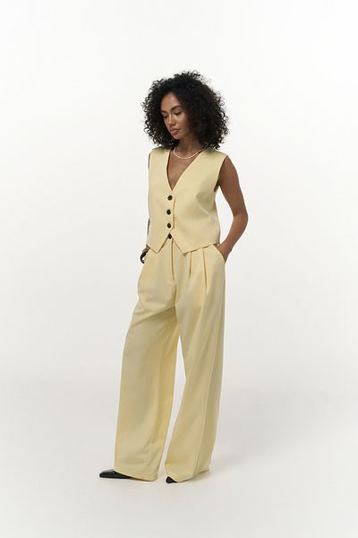 MAİ COLLECTİON Kaylee Yellow Palazzo Pants