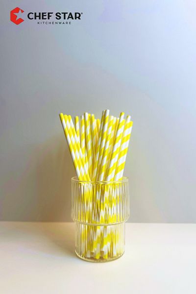 Chefstar Colorful Paper Straws - 25 Pcs