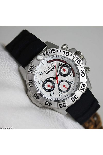 MICHAEL TOMMY Mt20305Gsybb93 Men's Watch with Silicone Cord
