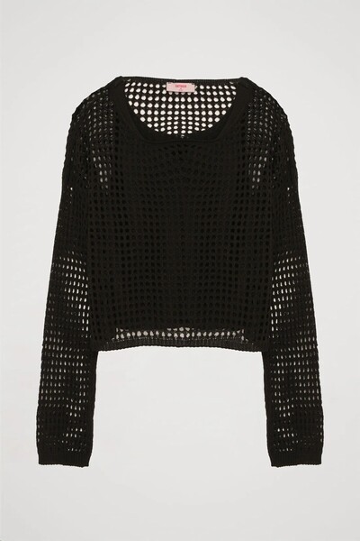 Quzu Ajurlu İkili Triko Siyah