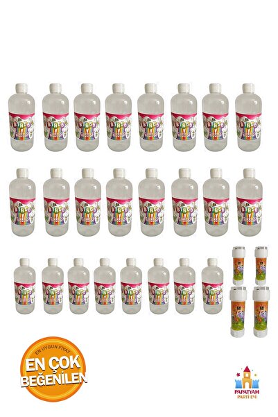 PapatyamPartiEvi Köpük Baloncuk Likiti Yedek Solüsyon - 24 Adet, 500 Ml Taban...