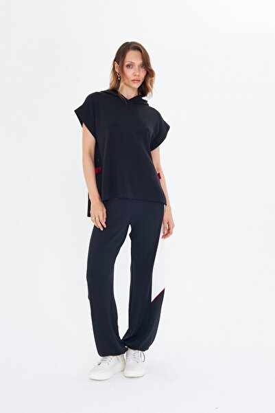 LAMANTE Hooded Sleeveless Black Modal Bluz