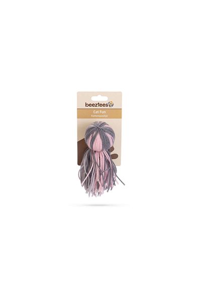 Beeztees Cat Toy, Octopus, Wool and Ribbons, Pink and Gray, 15X5X5Cm Almla