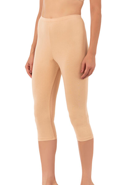 ÖZKAN underwear Özkan 0458 3'lü Paket Kadın %95 Pamuklu Likralı Süprem Kumaş Esnek Rahat Yumuşak Diz Altı Kapri Tayt