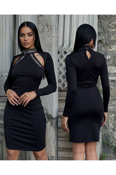 hipnoz butik Stone Detailed Mini Evening Dress