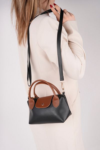 pasyone Geantă de umăr zilnică pentru femei Black Brown