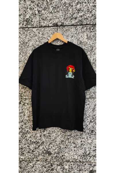 FG KONNİCHİWA Pokemon Pikachu Bulbasaur T-Shirt Art Full Oversize Wide Fit Wo...