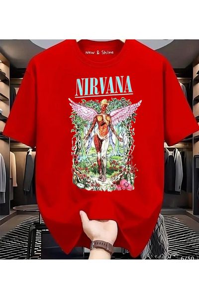 New Shine 1 T-Shirt Is a Gift for Purchases of 6 or More in the Cart - Nirvana Printed Oversize T-Shirt