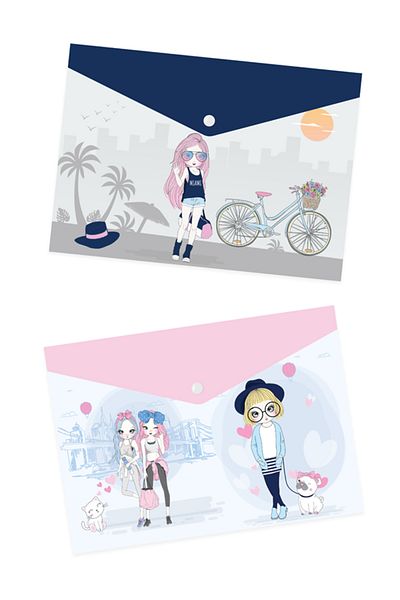 VİVA Puti Patterned A4 Snap File 2 Pieces Puti Girls