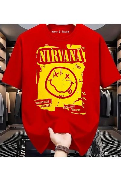 New Shine In Cart 6 and Above Purchases Get 1 T-Shirt Gift - Nirvana Large Size Oversize T-Shirt