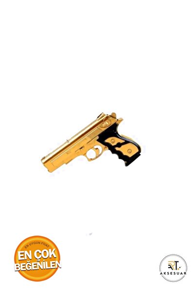 PapatyamPartiEvi Metalik Parlak Sarı Boncuk Atan Tabanca Estetik Görünüş Kaliteli Plastik Oyuncak Silah Boncuk Hediye