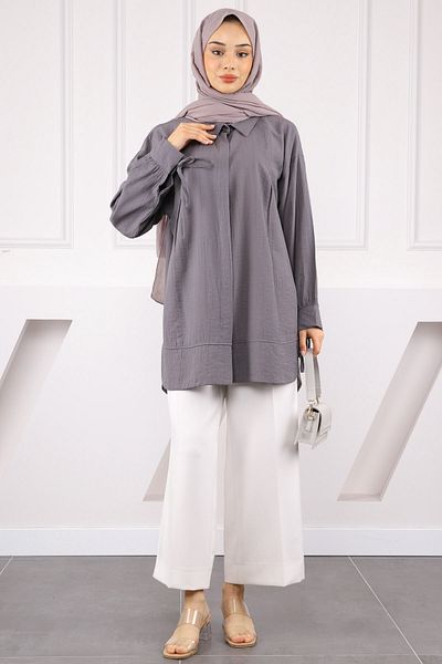 İmajButik Smoked Sleeve Tie-Up Tunic