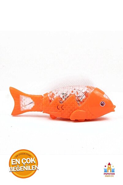 Genel Markalar Pilli Işıklı Müzikli Yürüyen Renkli Balık Oyuncak - 23 cm Boyunda