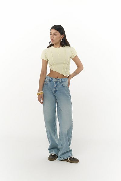 MAİ COLLECTİON Volme Washed Blue Jean Παντελόνι