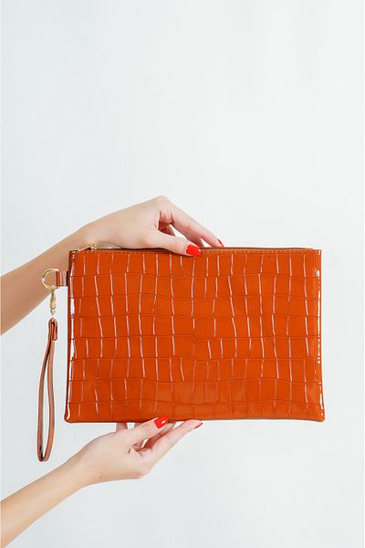 Capone Outfitters Large Crocodile Patterned Paris Women's Clutch Bag