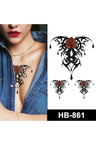 Eva Rose Gül Geçici Dövme Bilek Boyun Kol Bacak Ve Göbek bel sırt Kadın dövme Erkek dövme tottoo