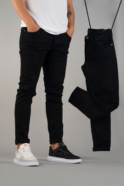 bombe Férfi Slim Fit Skinny Cut Jeans nadrág fekete