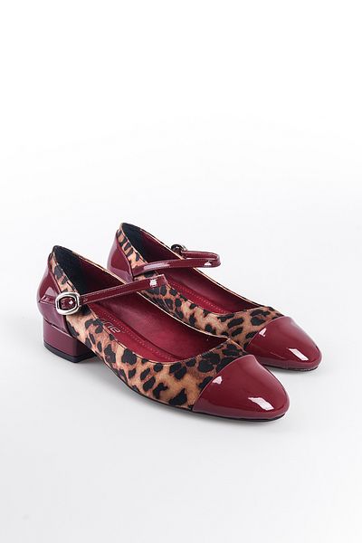Capone Outfitters Pantofi de damă leopard cu bretele cu toc scurt
