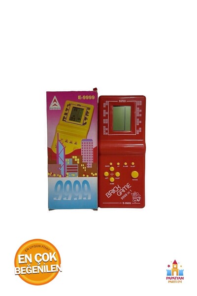 PapatyamPartiEvi لعبة تيتريس جيمبواي الحمراء المرحة، تصميم حنين وملون