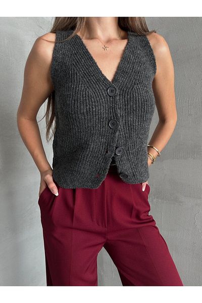 mydukkan.co Thessaloniki Knitwear Vest Smoked