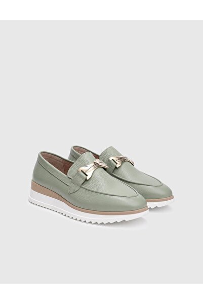 İLVİ Loafer de damă Ophira din piele naturală verde