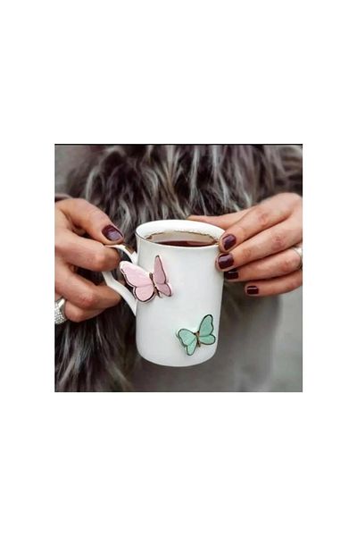 AROW Mari̇posa Porcelain Cup with Butterfly Detail
