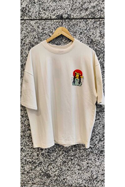 FG KONNİCHİWA Pokemon Pikachu Bulbasaur T-Shirt Art Full Oversize Wide Fit Wo...
