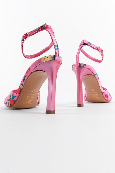 Capone Outfitters Pantofi de damă Regina cu spate deschis, cu toc înalt, cu vârf tocit, cu modele florale