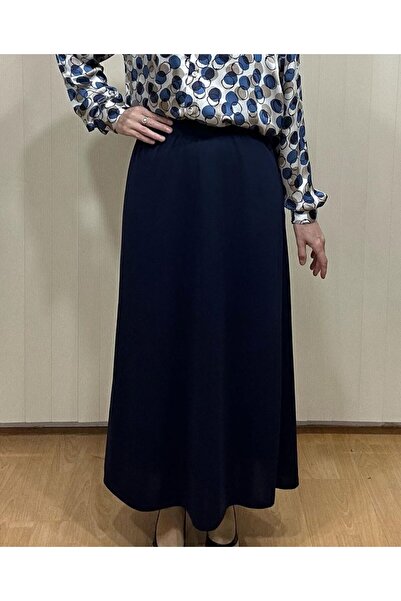 papilla Kadın Lacivert Büyük Beden Etek 8857