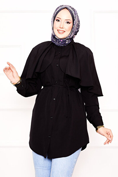 İpli Women's Bolero Detailed Waist Belted Tunic