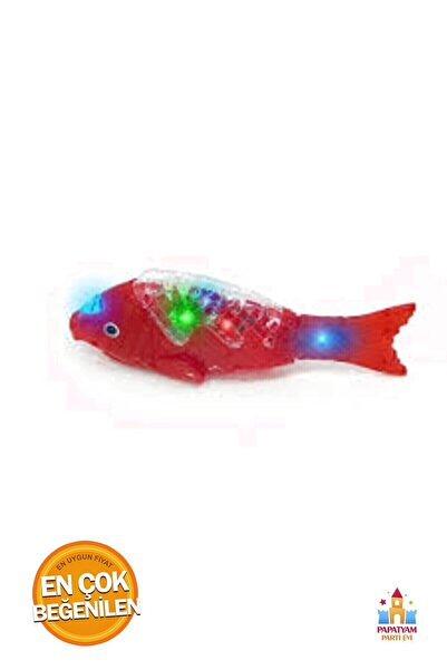 PapatyamPartiEvi Sesli Yürüyen Balık Oyuncak: Müzikli ve Işıklı 23 Cm Canlı T...