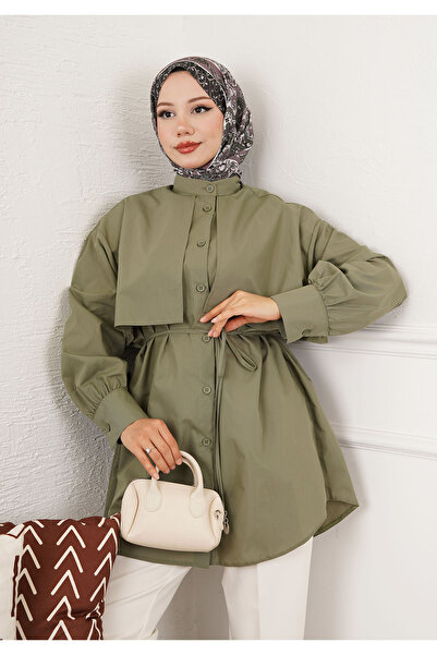 İpli Women's Bolero Detailed Waist Belted Tunic