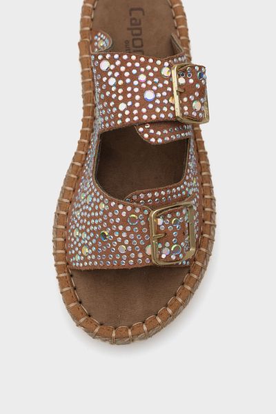 Capone Outfitters Γυναικείες παντόφλες εσπαντρίγιας Caitlin με διπλό ριγέ πέτρα