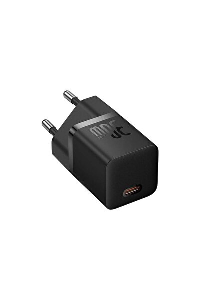 Baseus 1C 30W GaN5 Mini Hızlı Ev Şarj Adaptörü - Siyah