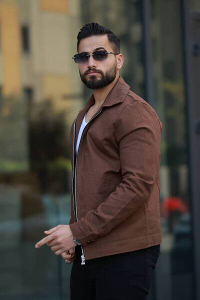 LUMAST New Season Ανδρικό Premium Καλοκαιρινό/Ανοιξιάτικο λινό μπουφάν με λεπτό γιακά πόλο