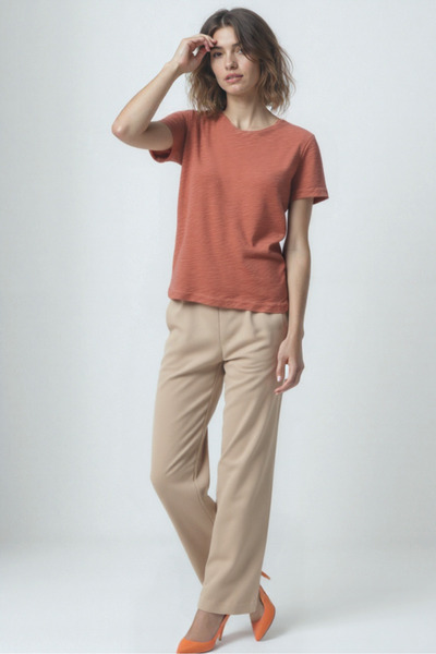 WESTMARK LONDON Coral Crew Neck Cotton Short Sleeve Women's T-Shirt Bettina S/S Top