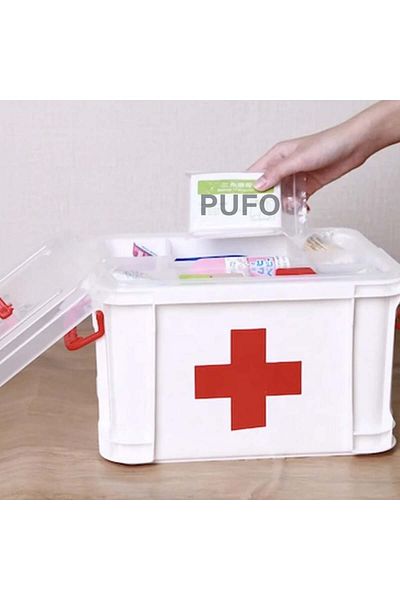 PUFO Medicine Storage And Storage Organizer Box, Medicine, 22 X 17 Cm