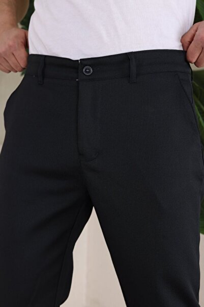 Genel Markalar eyesof Erkek Casual Slim Fit Cord Desenli Kumaş Pantolon