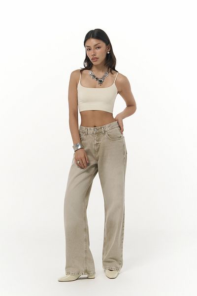 MAİ COLLECTİON Volme Washed Gray Jean Trousers