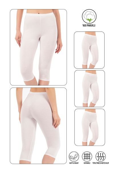 ÖZKAN underwear Özkan 0458 Pachet de 3 femei, 95% bumbac, lycra, țesătură din jerseu simplu, elastic, confortabil, moale, până la genunchi.