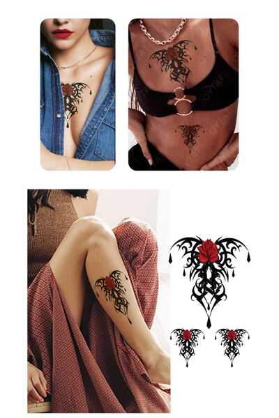 Eva Rose Gül Geçici Dövme Bilek Boyun Kol Bacak Ve Göbek bel sırt Kadın dövme Erkek dövme tottoo