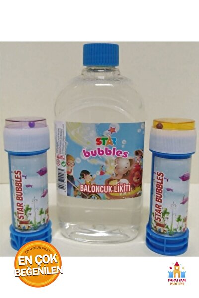 PapatyamPartiEvi Baloncuk Aparatı ile 2 Adet Köpük Baloncuk ve 1 Adet Likit -...