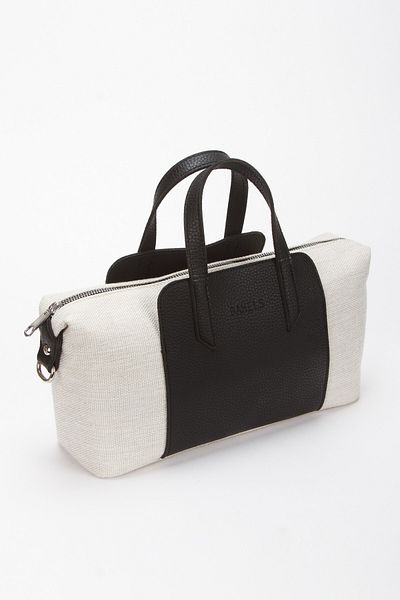 BAHELS Women's Marron Elegance Black Canvas Leather Shoulder and Hand Bag
