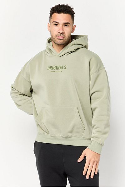 Originals by Brooklyn Cloth Men Graphic Print Long Sleeve Hoodies, Sage Green
