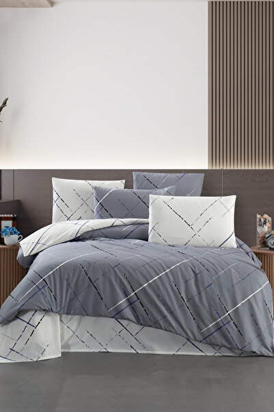 Evimemoda Смугастий двоспальний комплект постільної білизни Ranforce