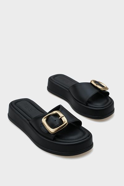 Capone Outfitters Dámské pantofle Marget na klínovém podpatku s jednoduchou přezkou