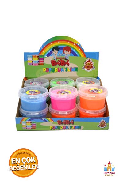 PapatyamPartiEvi Pofuduk Simli Slime - 12 Adet Yumuşacık ve Eğlenceli Oyuncak