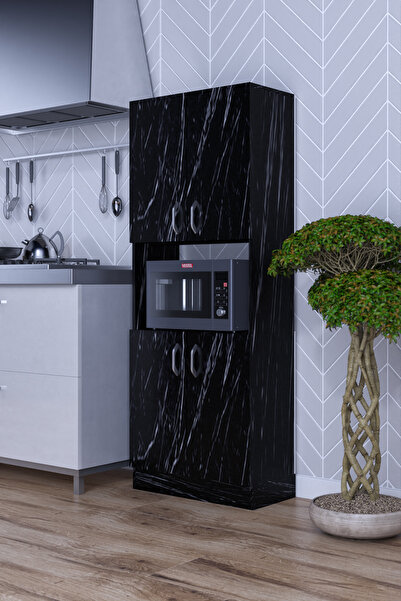 moka park avm Nisan Çok Amaçlı Kapaklı Şık Mikrodalga Fırın Dolabı Ceviz